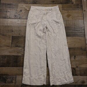 Poetry Linen Wide Leg Pants Women’s Size 8 Natural Beige Relaxed Casual